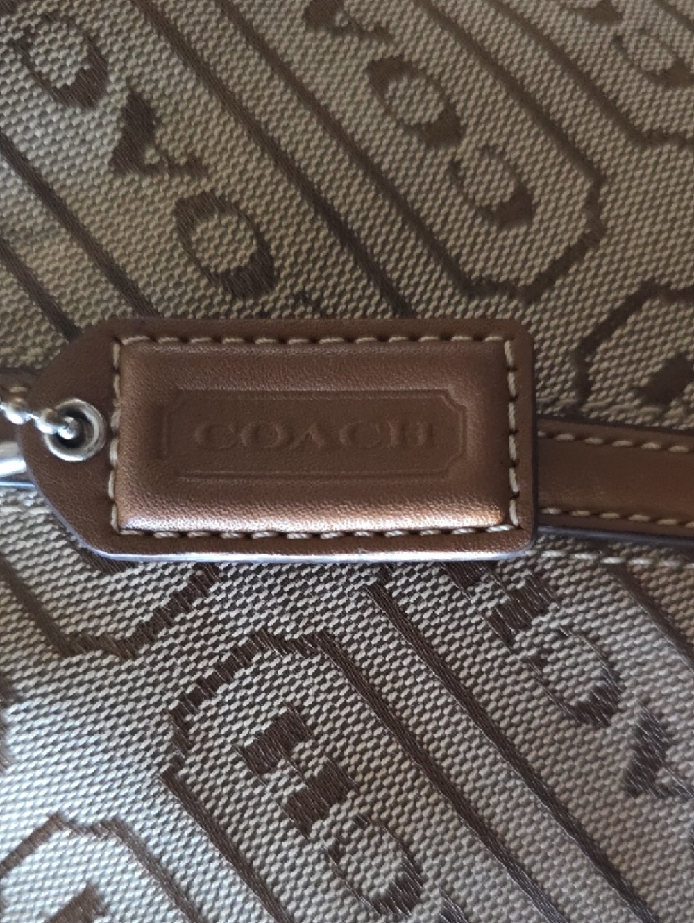 GUC Coach Lozenge Canvas Tote w/ Pink Stripe - Picture 3 of 10
